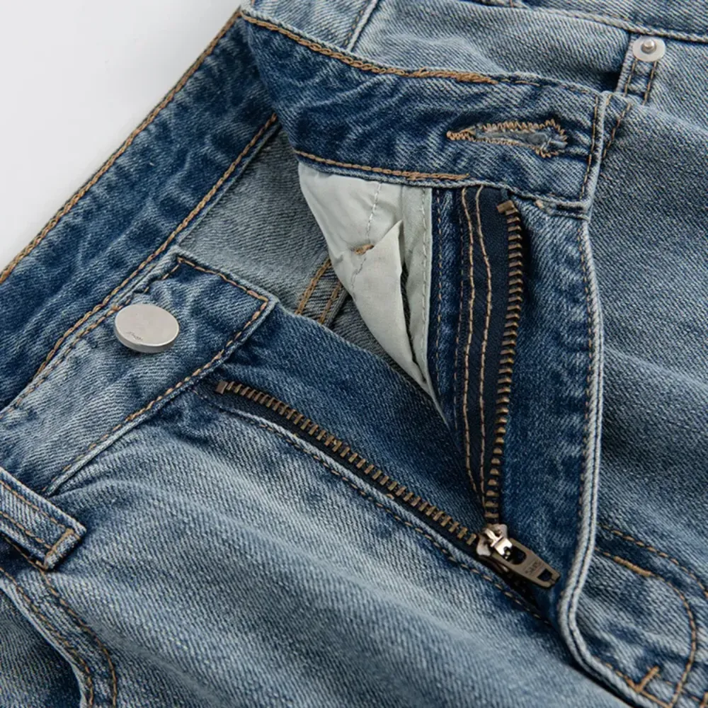 Women's Simple Washed Jeans high waist