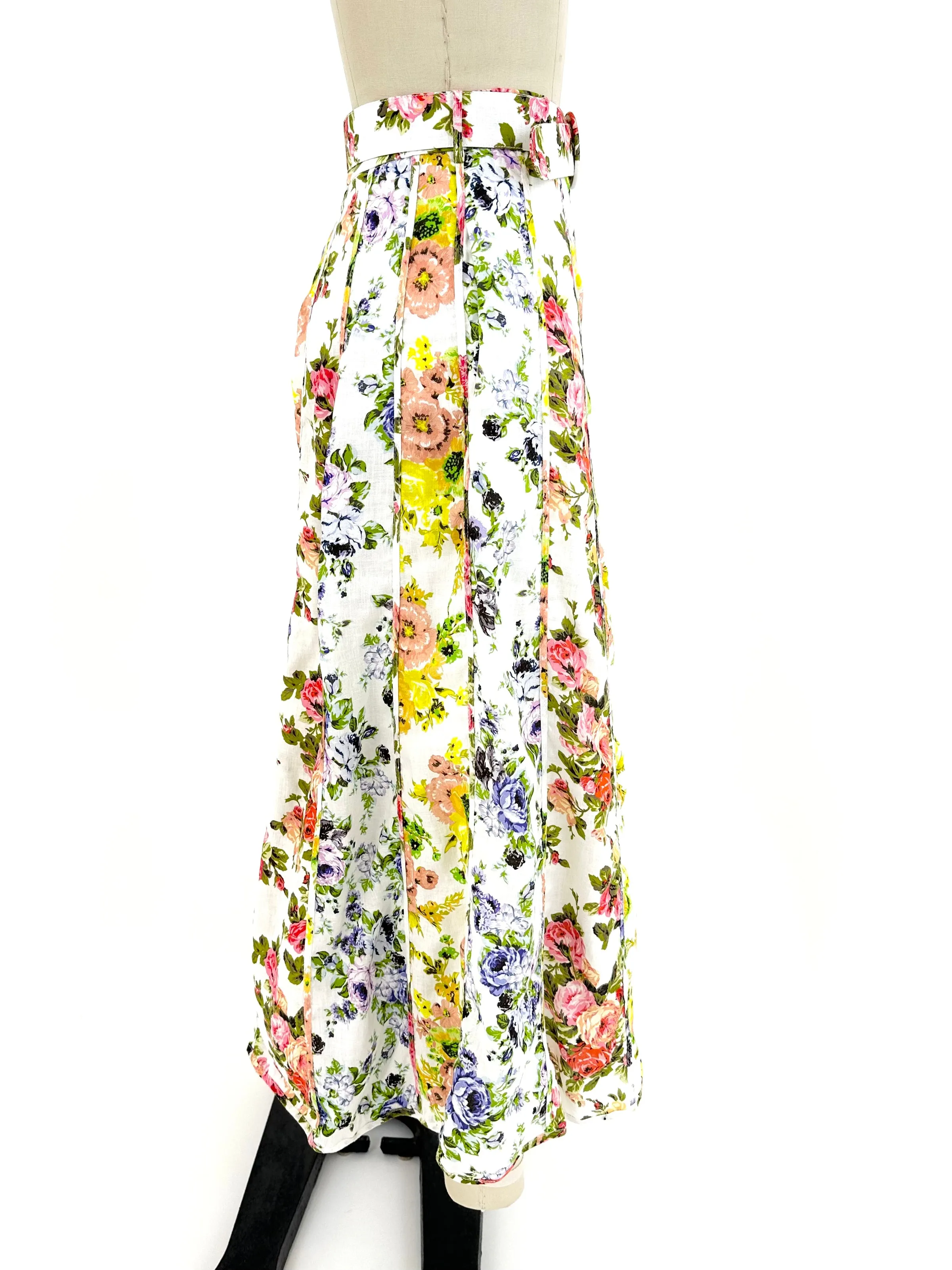 Zimmermann Linen Floral Skirt Set