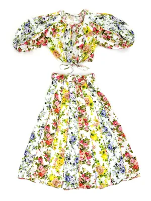 Zimmermann Linen Floral Skirt Set