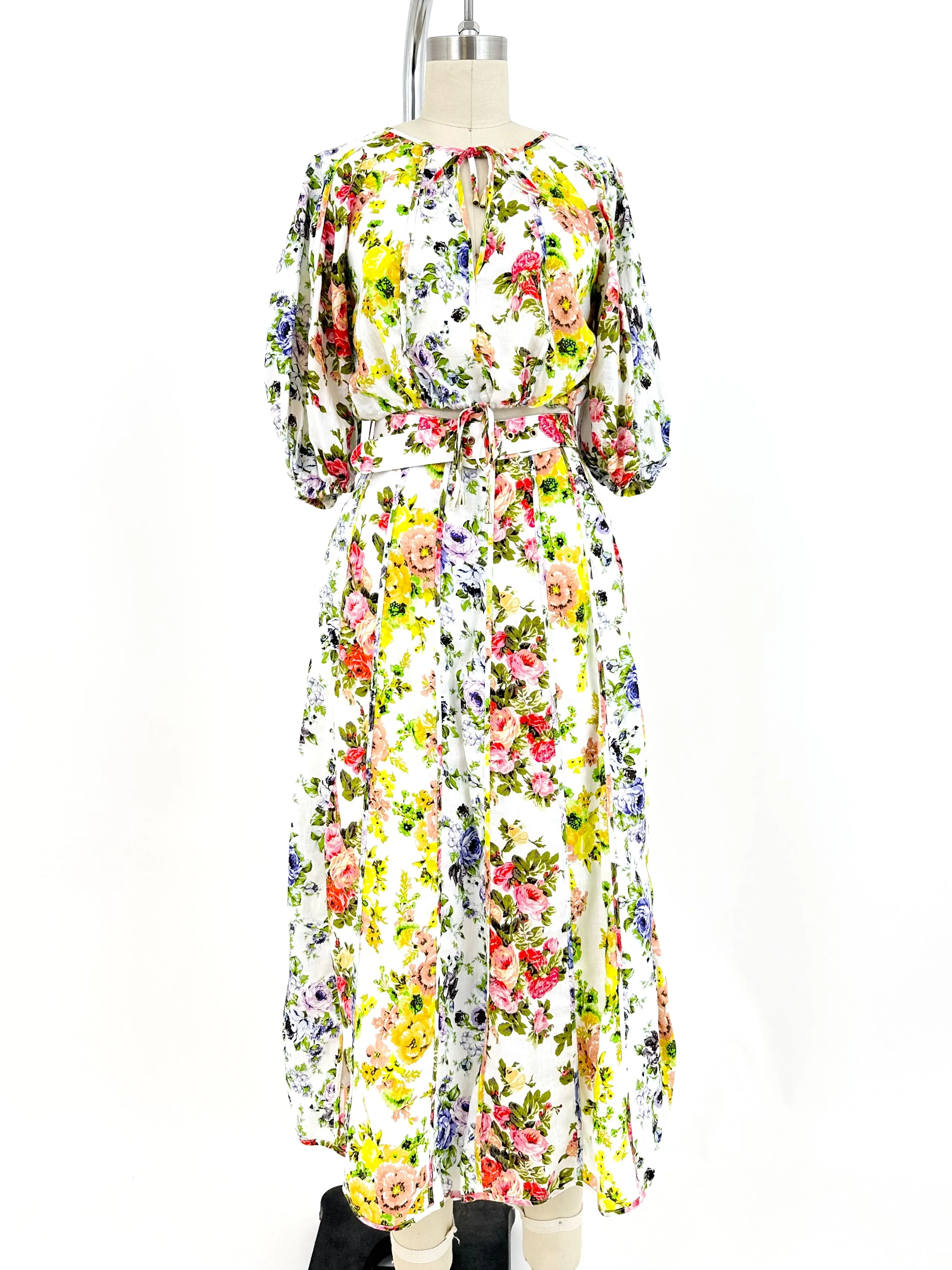 Zimmermann Linen Floral Skirt Set